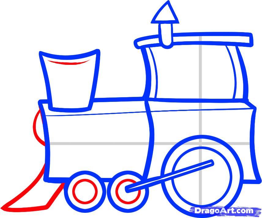 856x713 How To Draw A Train For Kids, Step By Step, Trains, Transportation