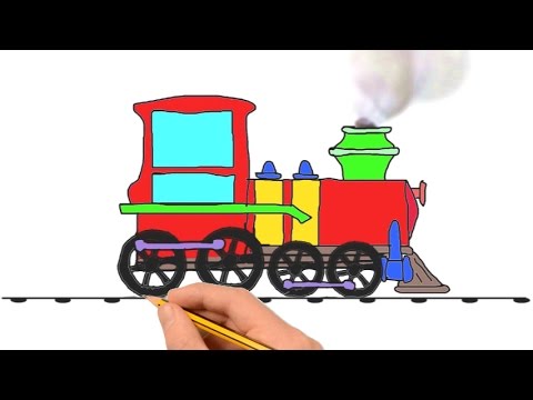 480x360 Drawing Trains For Children's Kids And Toddlers. Fun Activities