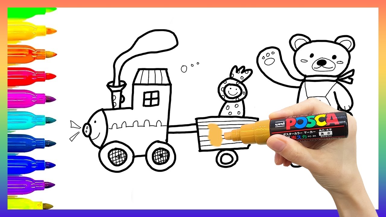 1280x720 Learn Alphabet Colors For Kids Children Drawing Train Coloring