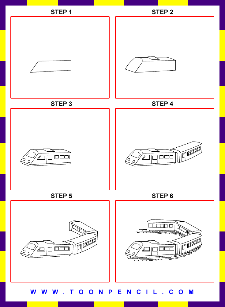 735x1000 How To Draw Train For Kids Step By Step Art Art