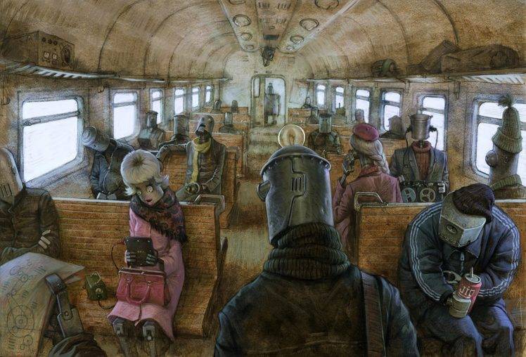748x508 Fantasy Art, Artwork, Drawing, Train, Vehicle Interiors, Metal
