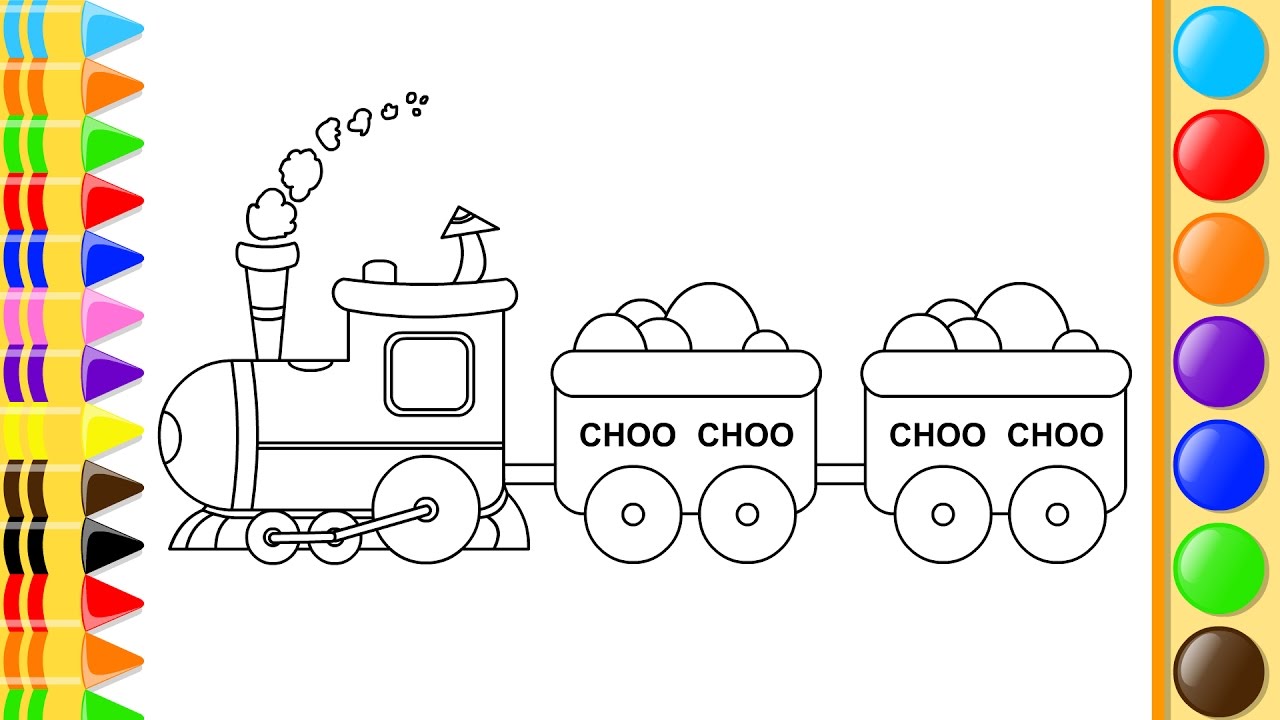 1280x720 How To Draw Choo Choo Train Drawing For Kids Learn Coloring