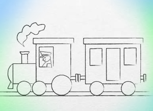 300x217 How To Draw Train