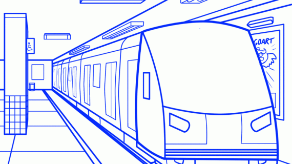 570x320 Simple Drawing Of Train How To Draw A Subway, Subway Train, Step