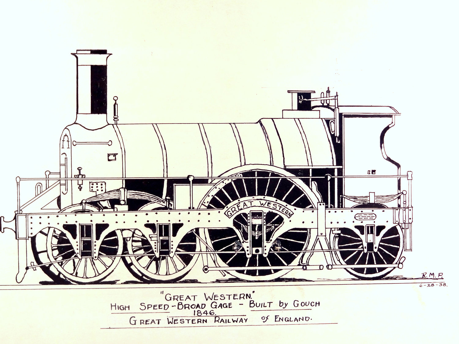 1500x1125 Vintage Train Sketch Locomotive Drawing By Thevintagedoghouse