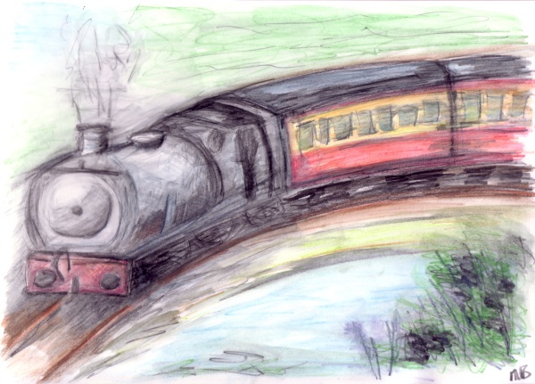 600x431 Lakeside And Haverthwaite Railway. Steam Train By Artist Martin