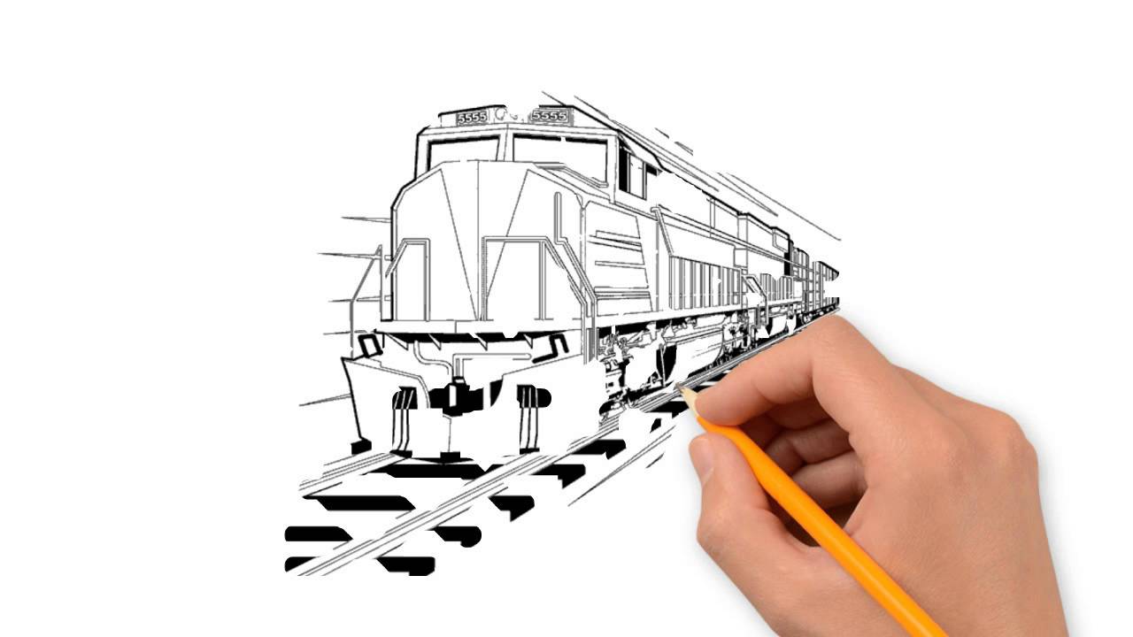 1280x720 Train Transport Pencil To Draw Step By Step