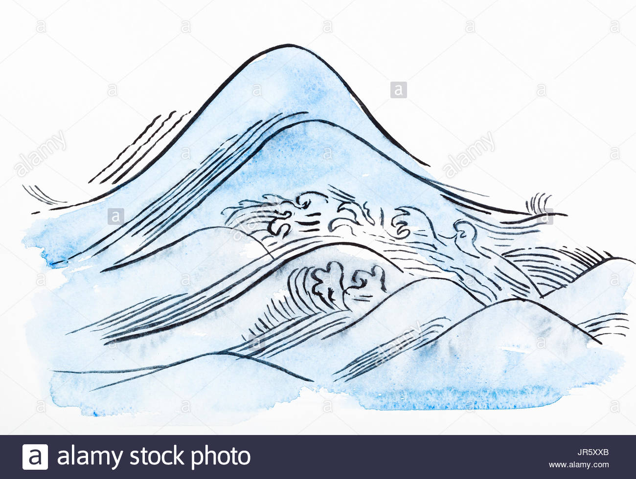 1300x980 Training Drawing In Suibokuga Style With Watercolor Paints