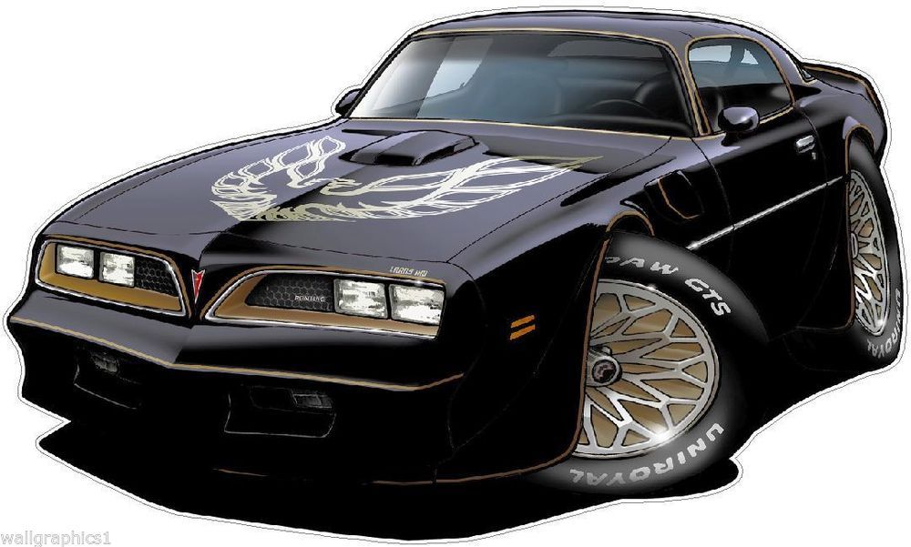 1000x601 1978 Pontiac Trans Am 400 Turbo Fire Cartoon Car Wall Graphic