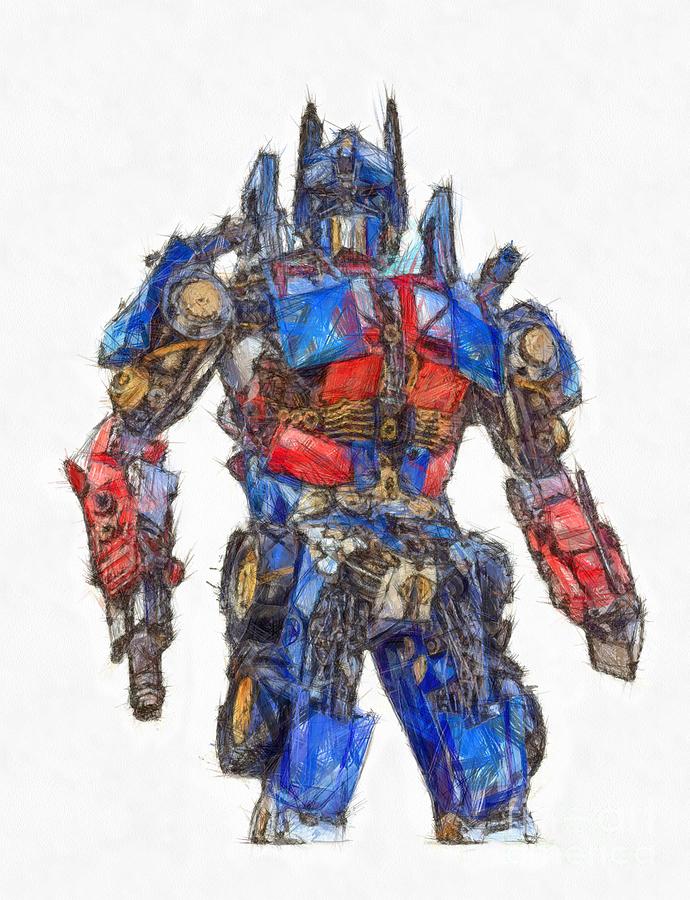 690x900 Transformers Optimus Prime Or Orion Pax Colored Pencil Drawing By