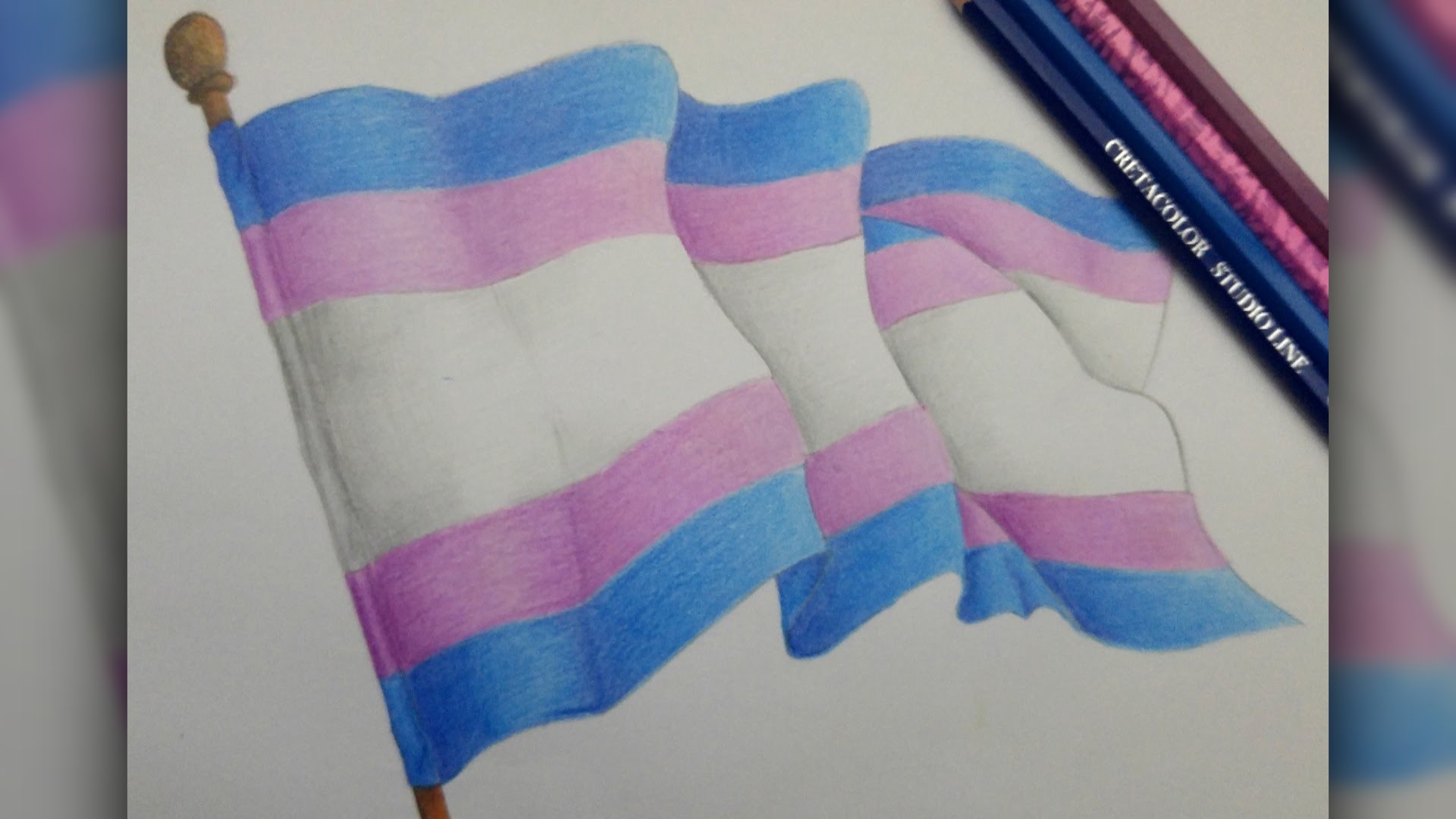 1920x1080 Drawing The Transgender Pride Flag