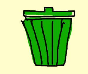 300x250 Green Trash Can