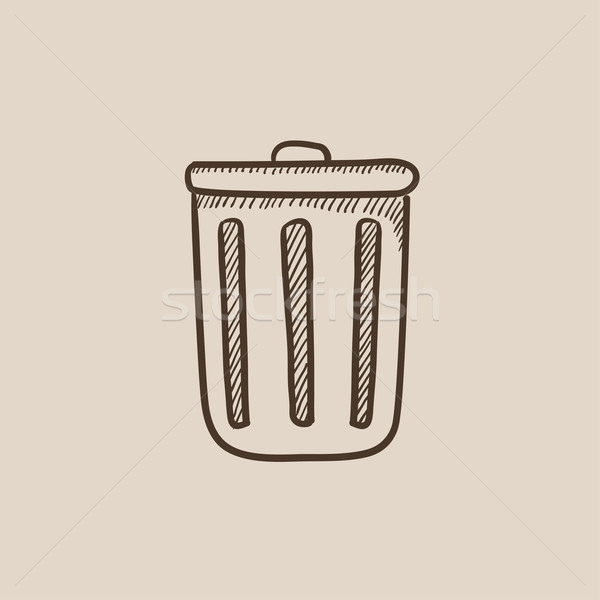 600x600 Trash Can Sketch Icon. Vector Illustration Andrei Krauchuk