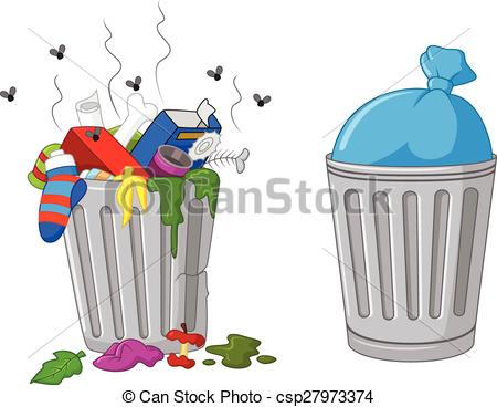 450x368 Vector Illustration Of Cartoon Trash Can Vectors Illustration