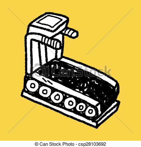 450x470 Treadmill Machine Doodle Eps Vectors