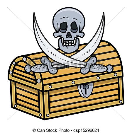 450x454 Treasure Box With Cross Sword Skull. Drawing Art Of Scary