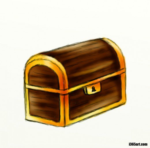 520x513 How To Draw A Treasure Chest Feltmagnet