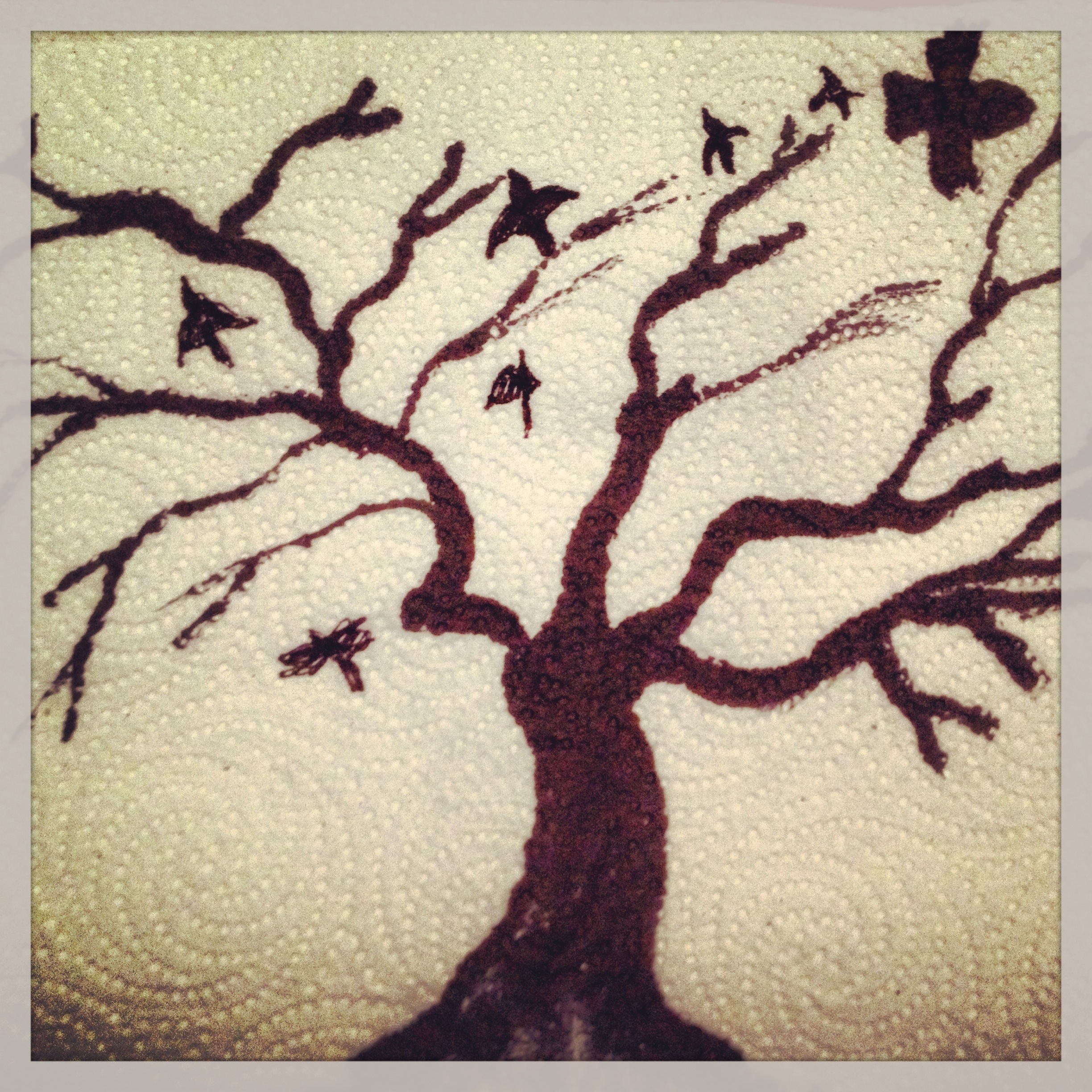 2448x2448 Bird Tree Drawing Paper Towel Lunch Art