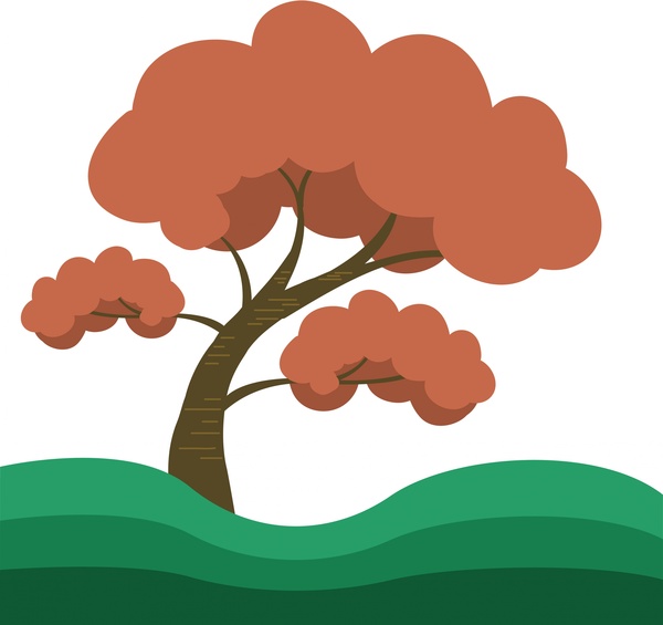 600x565 Tree Drawing Curves And Colored Design Free Vector In Adobe