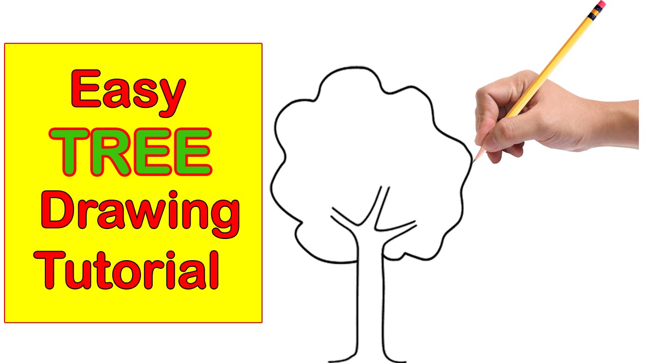 1280x720 Tree Drawing Step By Step Easy Tutorial For Kids Easy And Quick