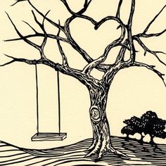 236x236 Simple Black And White Tree Drawing