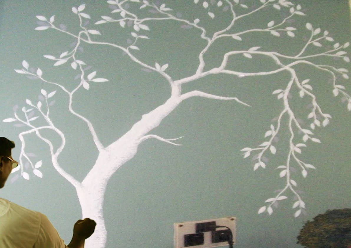 1191x842 How To Draw A Tree Painting On The Wall