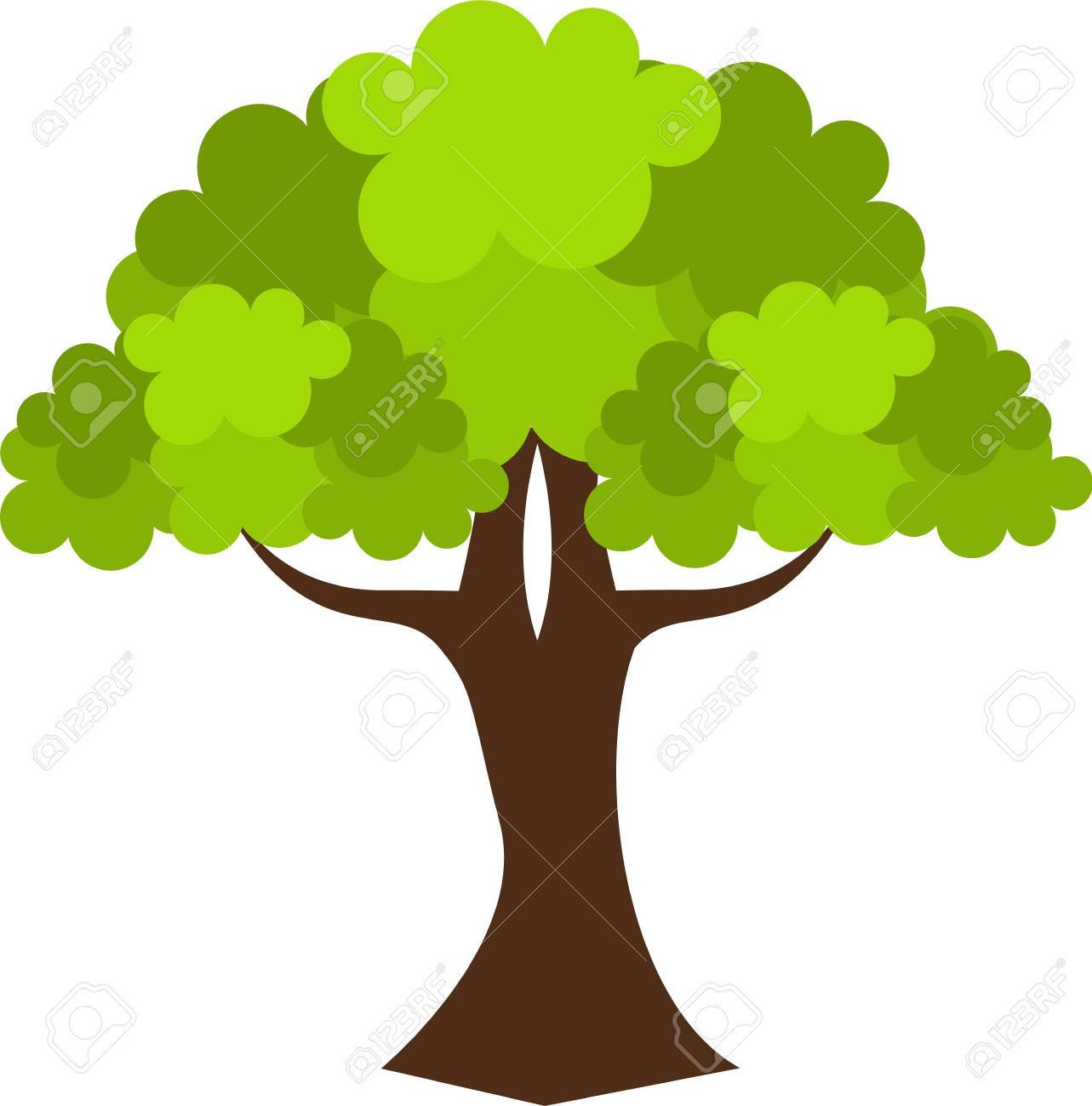 1283x1300 Old Oak Tree. Vector Illustration Royalty Free Cliparts, Vectors