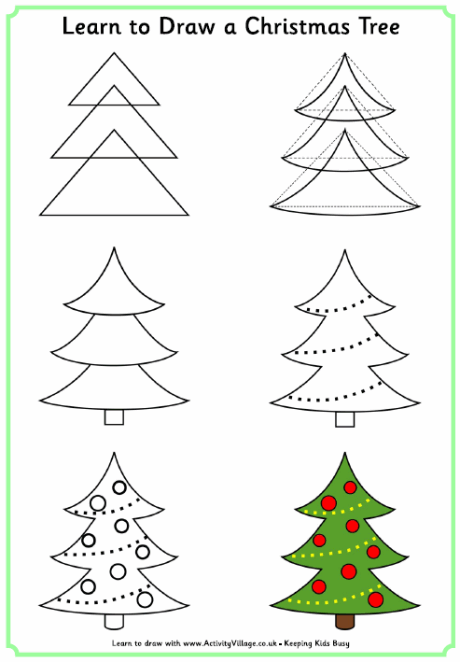 460x662 Learn To Draw A Christmas Tree For Christmas Activity Book