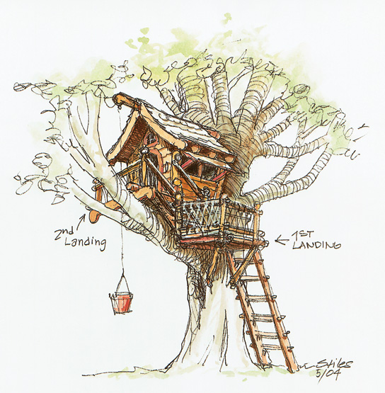 544x555 A Backyard Treehouse Inspired By Hobbits