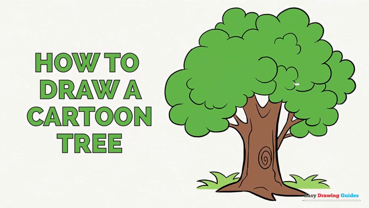 1280x720 How To Draw A Cartoon Tree In A Few Easy Steps Drawing Tutorial