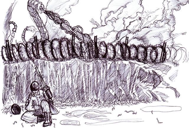 640x436 Dsg 1322 Sci Fantasy Mechanical Soldier Worms Made Trench