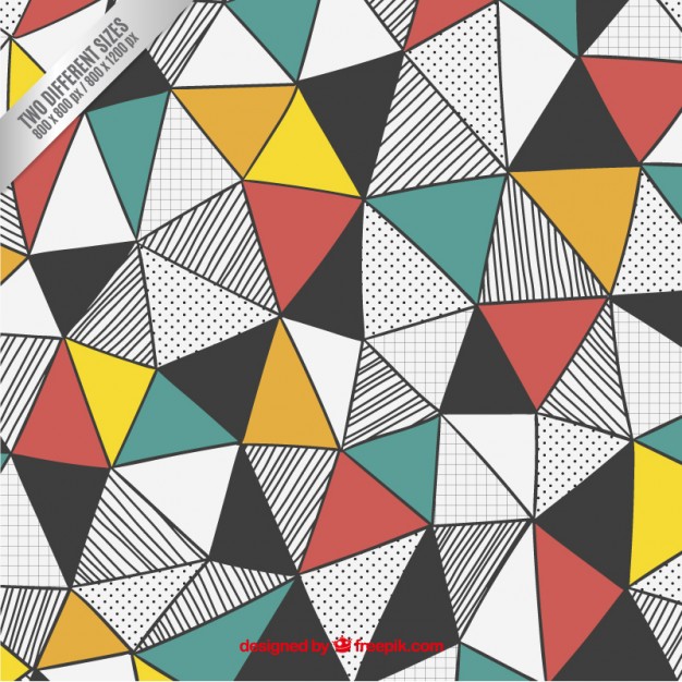 626x626 Triangles Background In Hand Drawn Style Vector Free Download