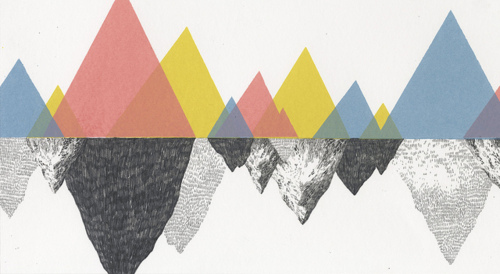 500x274 Drawing, Ink, Mountains, Triangles Mountaneering