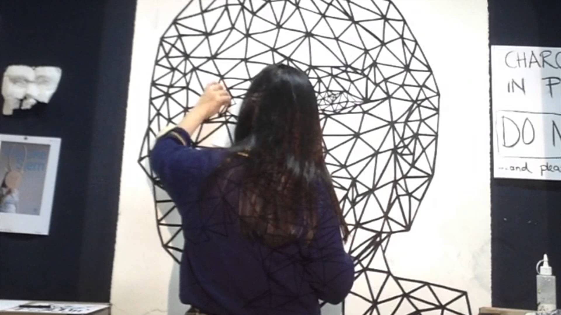 1920x1080 Triangulations Drawing Of Mum Using Charcoal