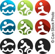 184x179 Triathlon Icons Eps Vector