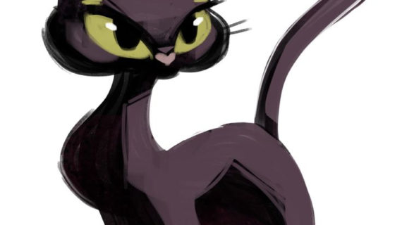 570x320 Black Cat Drawing Images How To Draw A Tribal Black Cat, Step By