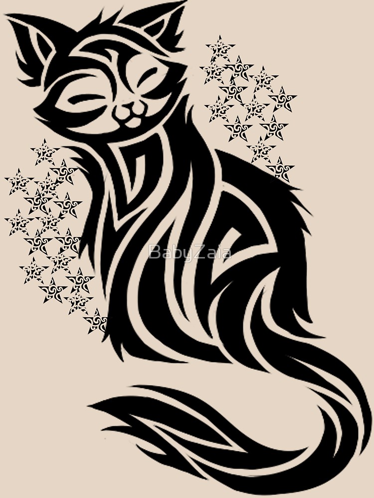 750x1000 Tribal Black Cat Women's Relaxed Fit T Shirt By Babyzaia Redbubble