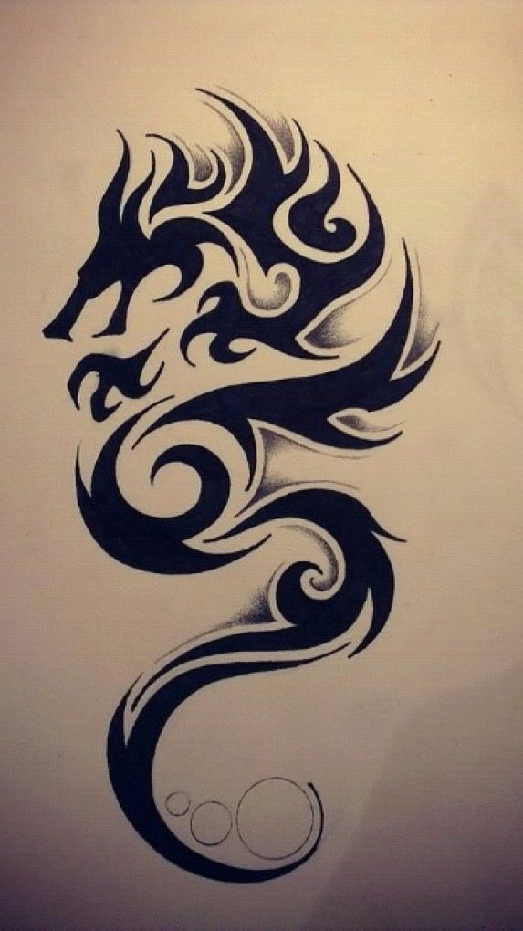 573x1020 Tribal Dragon Tattoo