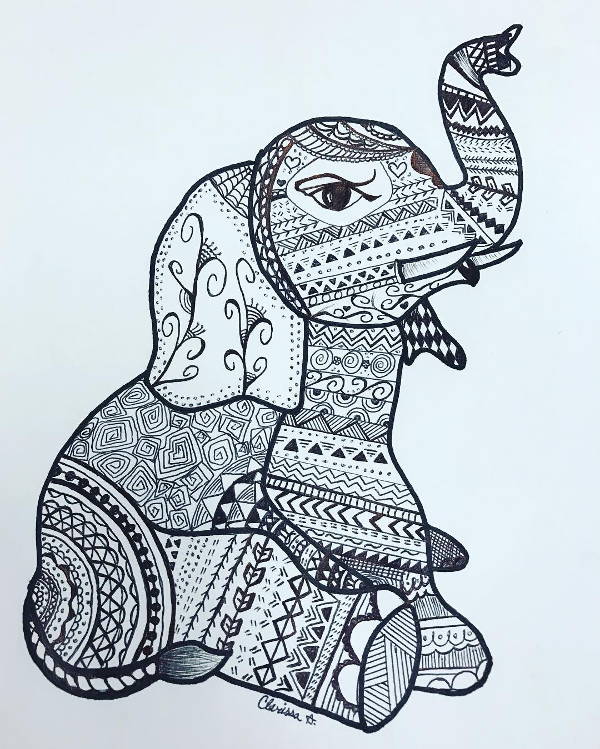 Tribal Elephant Drawing at GetDrawings | Free download