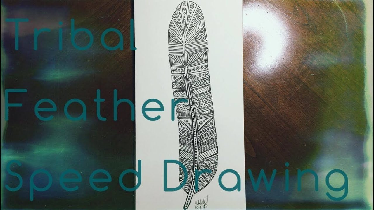 1280x720 Tribal Feather Black Amp White Speed Drawing Tribal Art