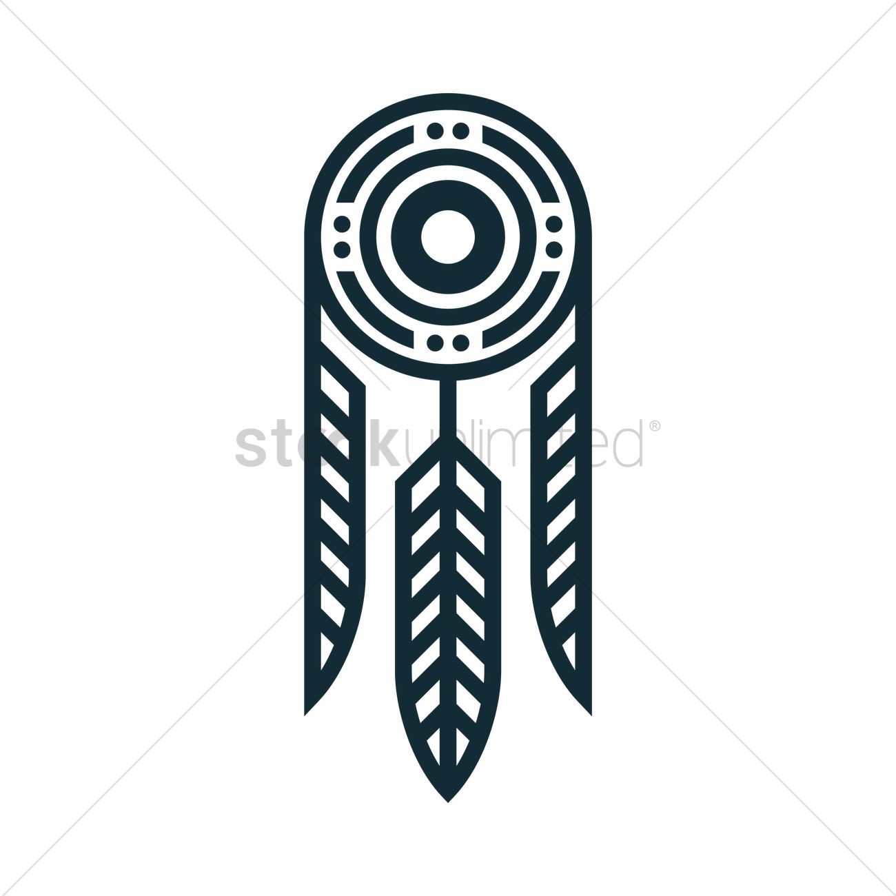 1300x1300 Tribal Feather Tattoo Vector Image