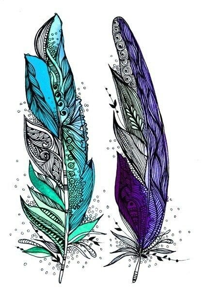 425x600 Watercolour Feather Tattoo