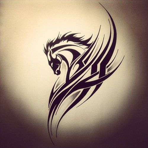 500x500 Tribal Horse Head Tattoo Sample