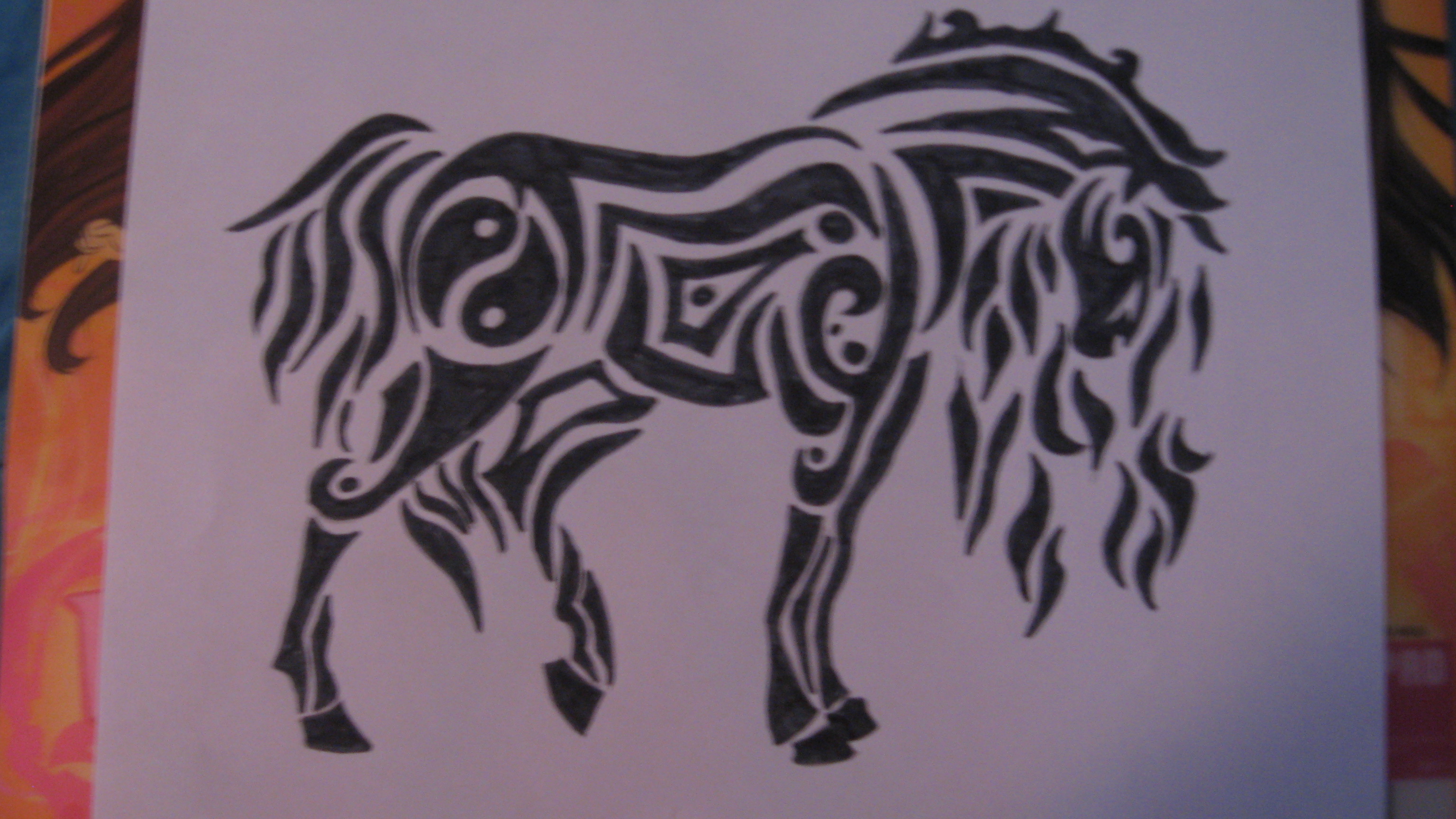 3072x1728 Tribal Horse Drawings