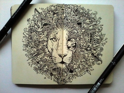 500x375 Tribal Lion Drawing Drawings Ill Do Tribal