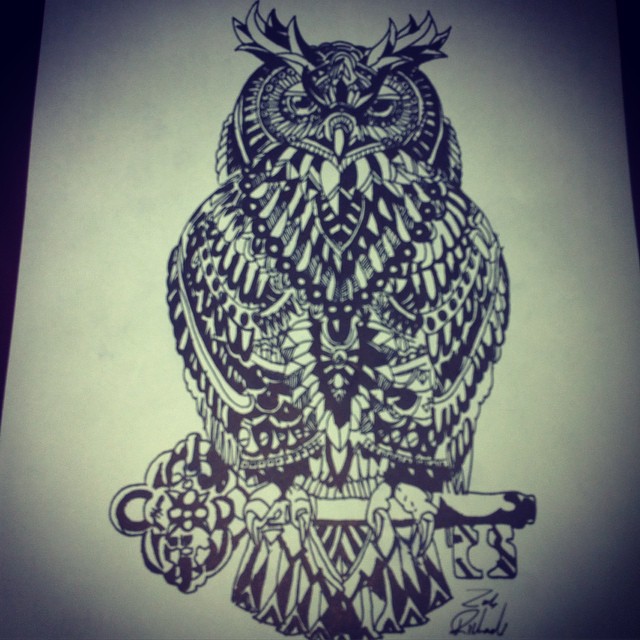 640x640 Drawing Tribal Owl On Instagram