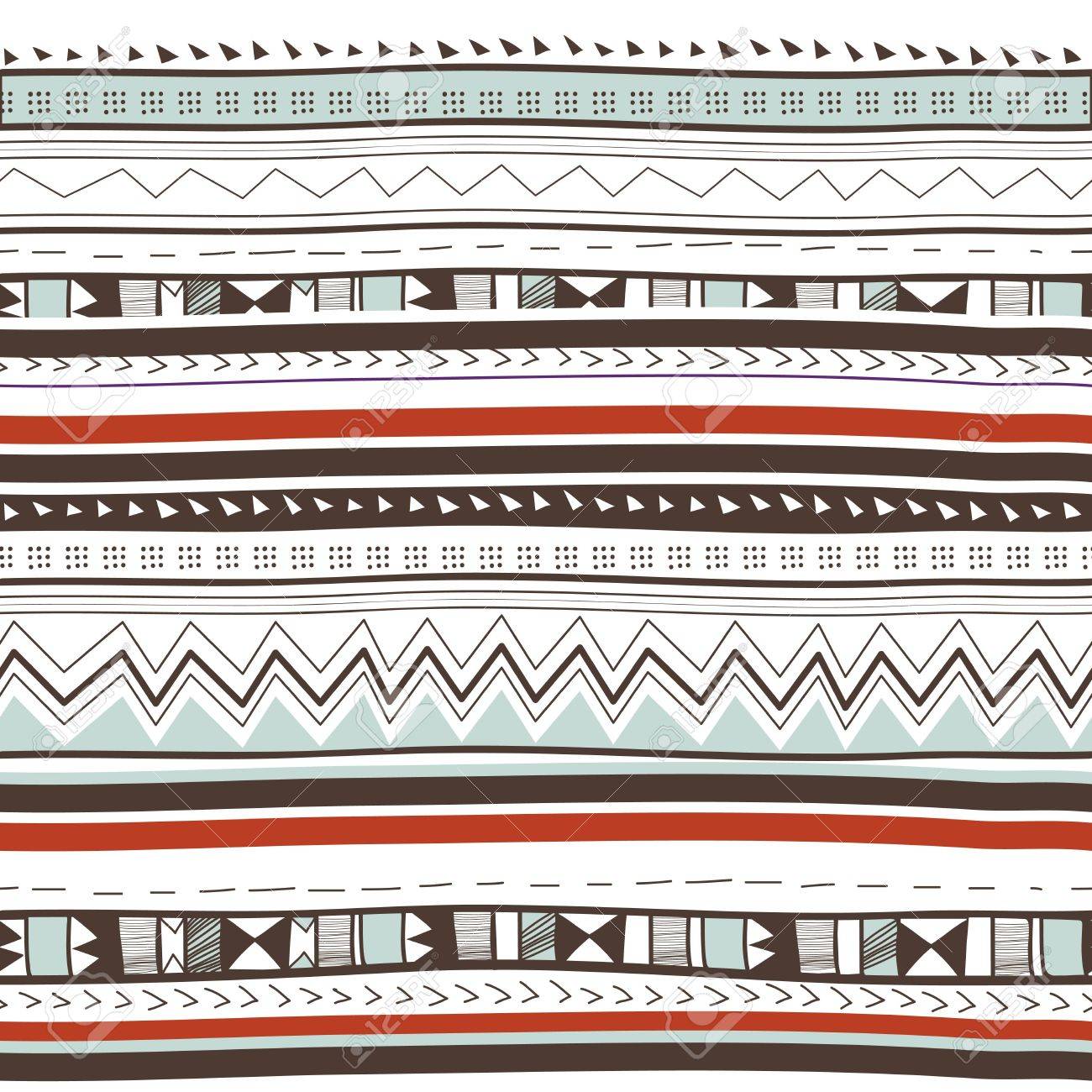 1300x1300 Seamless Vector Background With Drawing Tribal Pattern Royalty