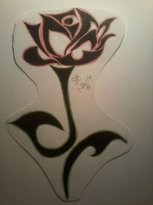 540x720 Tribal Rose With A Little Color