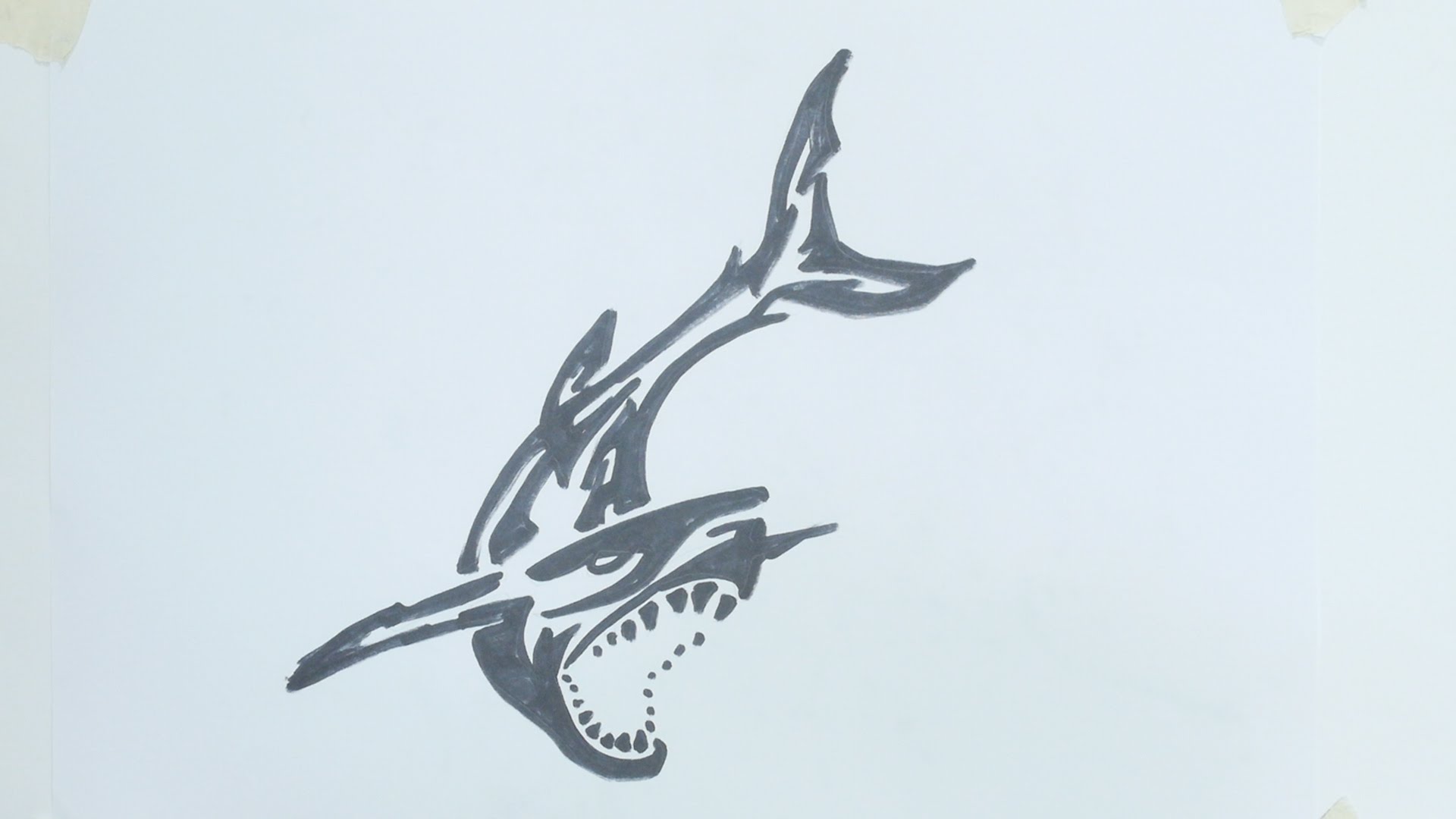 1920x1080 How To Draw Shark Tribal Tattoo