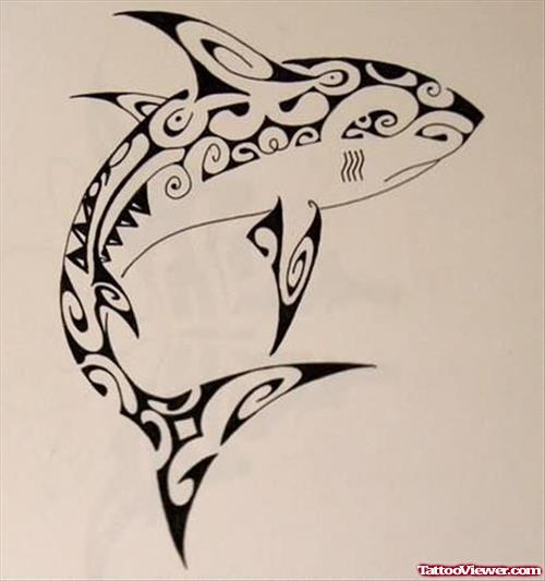 500x533 Tribal Shark Tattoo Sketch Tattoo